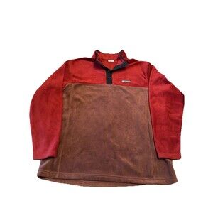 Columbia Men’s Steens Mountain Half Snap Maroon Brown Fleece Pullover Size 2xl